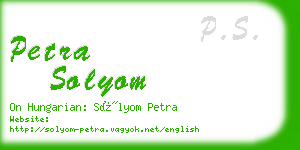 petra solyom business card